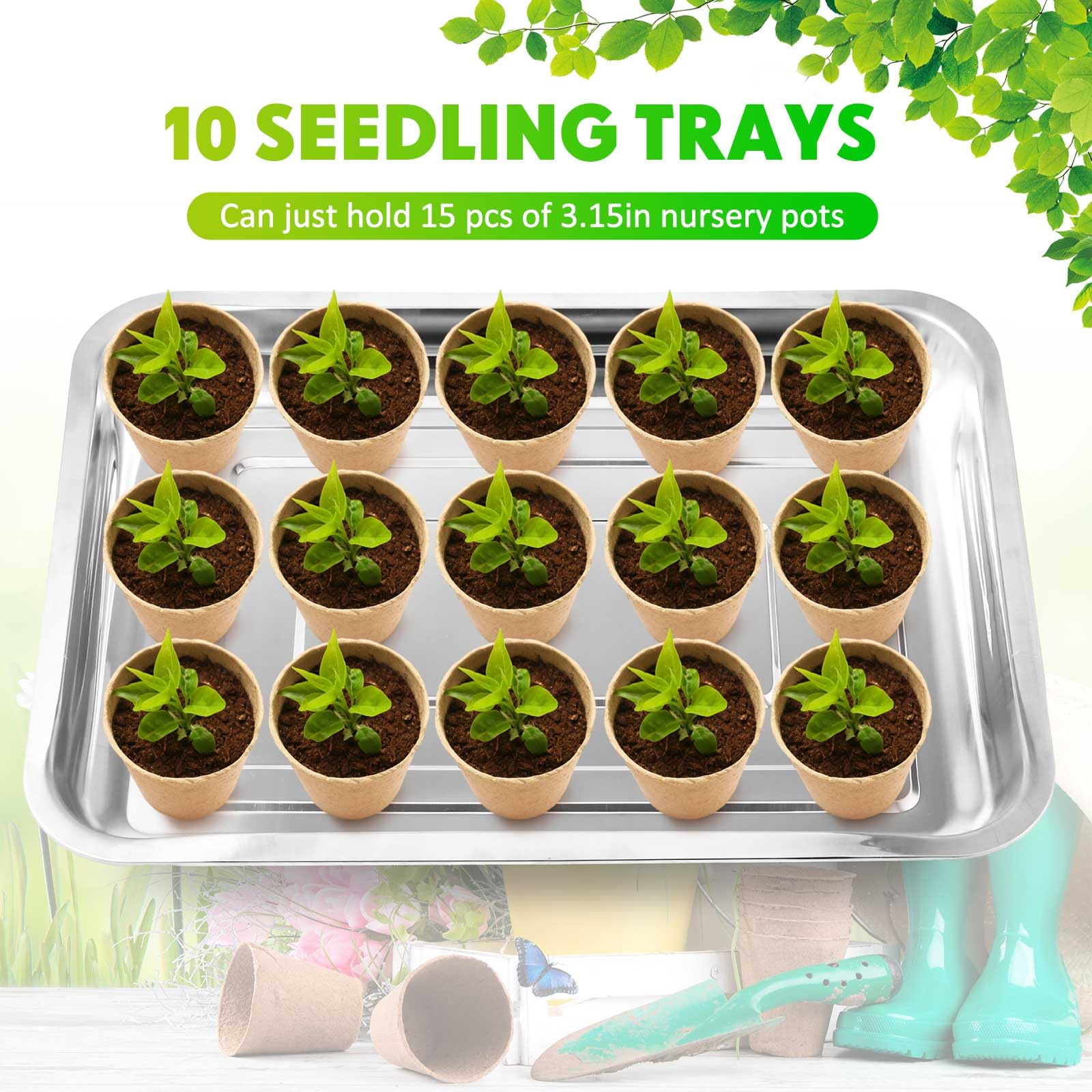 FillTouch nursery seedling trays flat offers a wide surface for easy seed placement.