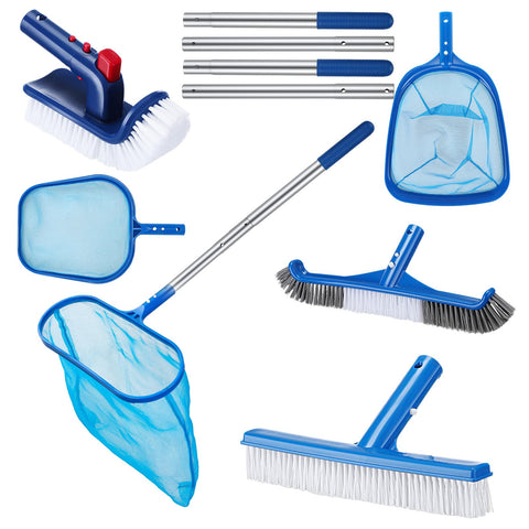 FillTouch pool cleaning kit with adjustable pole for easy reach and control.