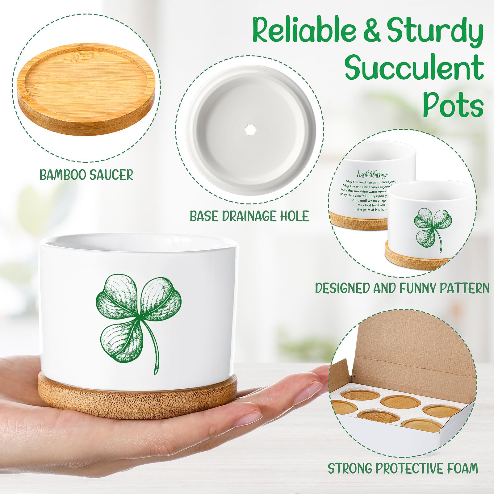 FillTouch 3.15-inch ceramic pot fits small succulents or cacti on shelves.