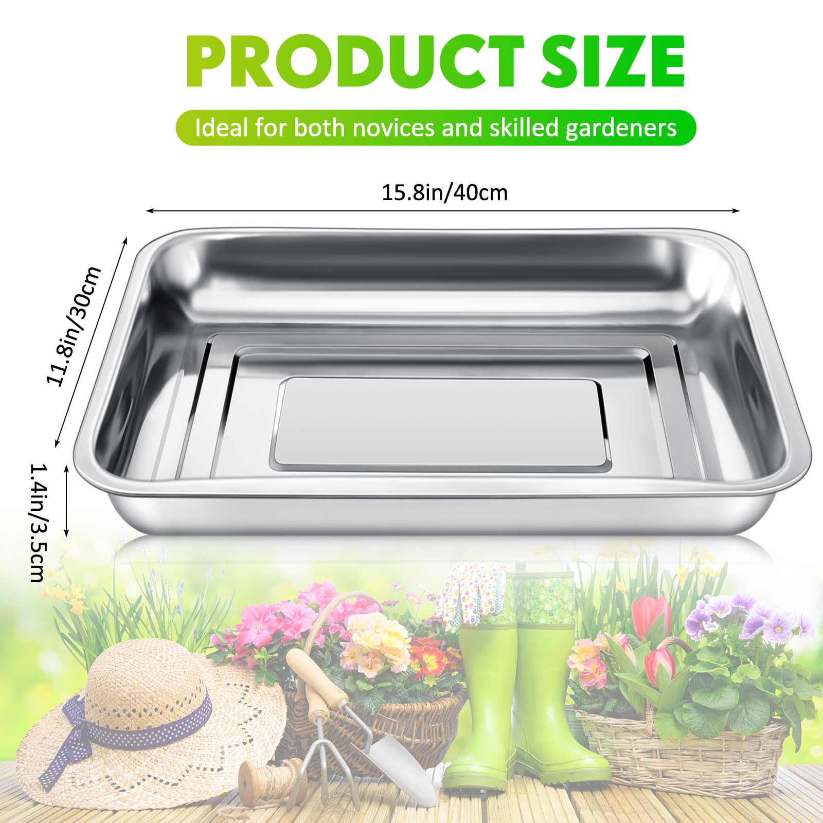 FillTouch stainless steel seed tray demonstrates durability for repeated use.