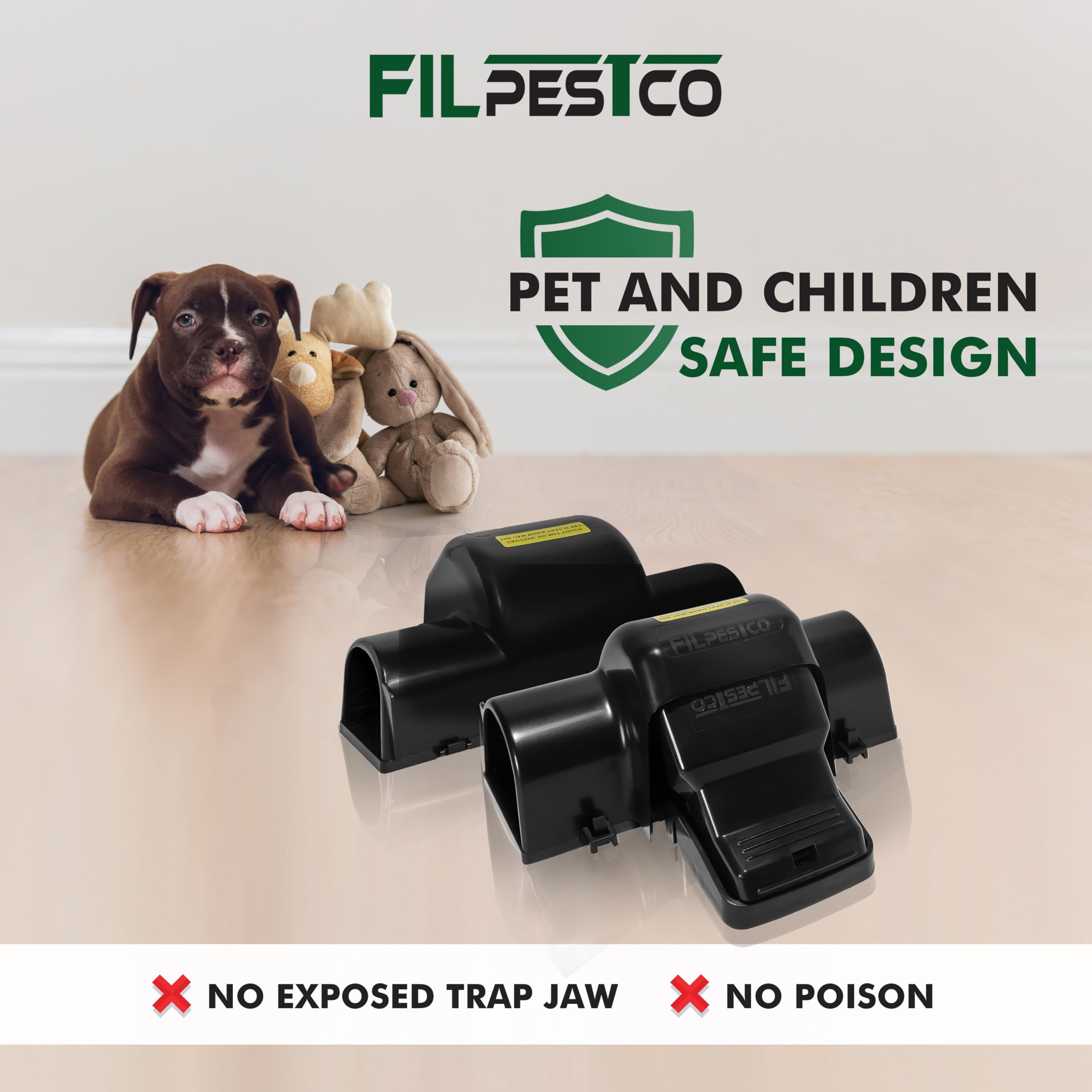 Filpestco one-touch disposal feature simplifies cleanup after trapping.