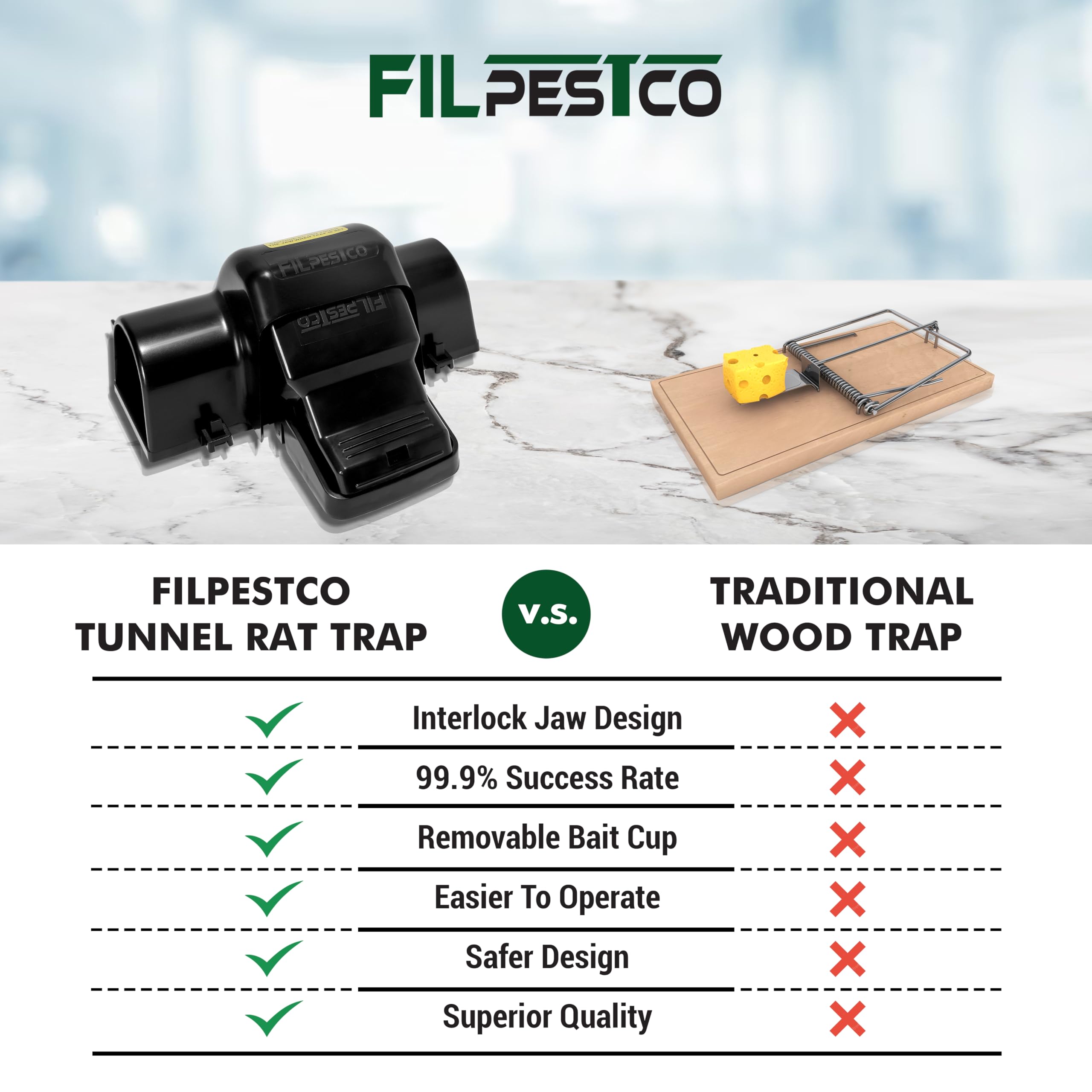 Filpestco rat trap reusable material for long-lasting pest control.