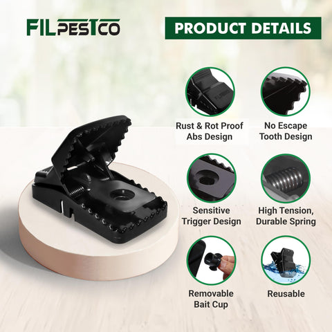 Filpestco rat trap side angle showing robust design.