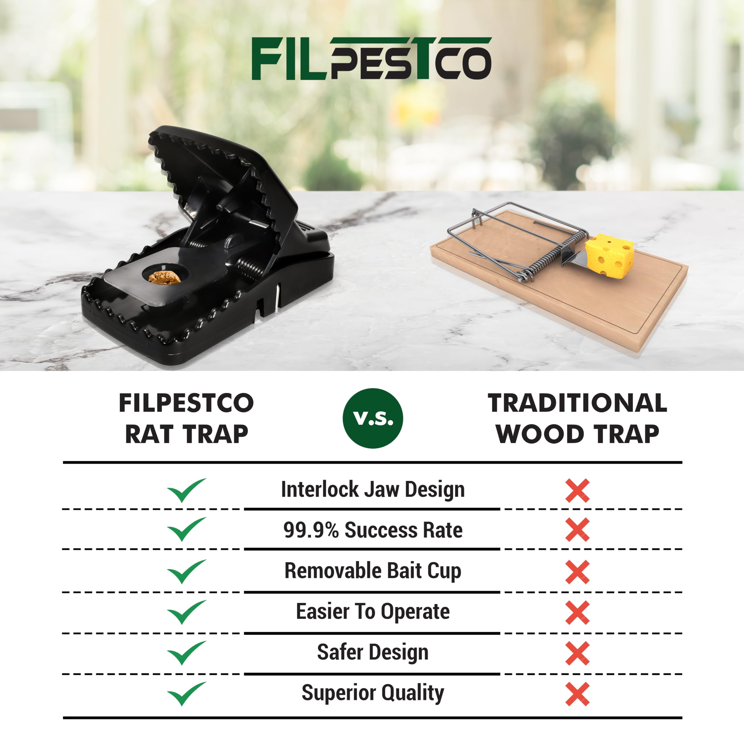 Filpestco reusable trap made from durable ABS plastic.