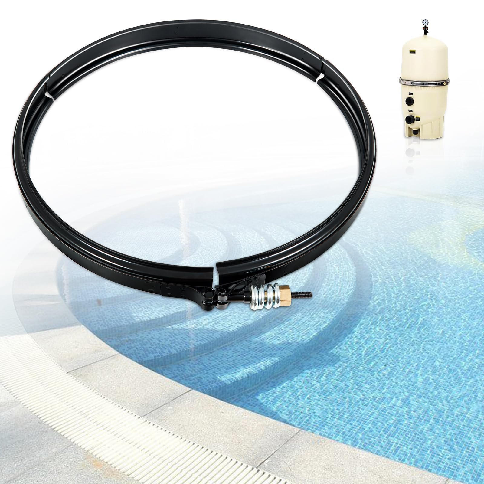 FILTERUP Upgrade 190003 tension clamp kit for secure pool connections and leak resistance