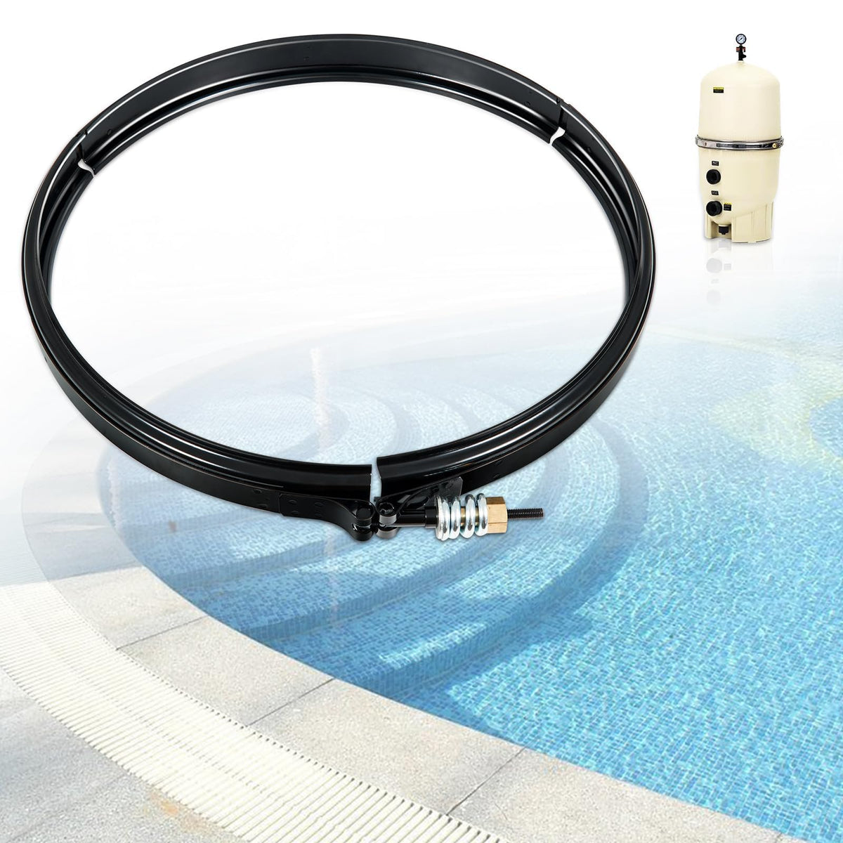 FILTERUP Upgrade 190003 tension clamp kit for secure pool connections and leak resistance