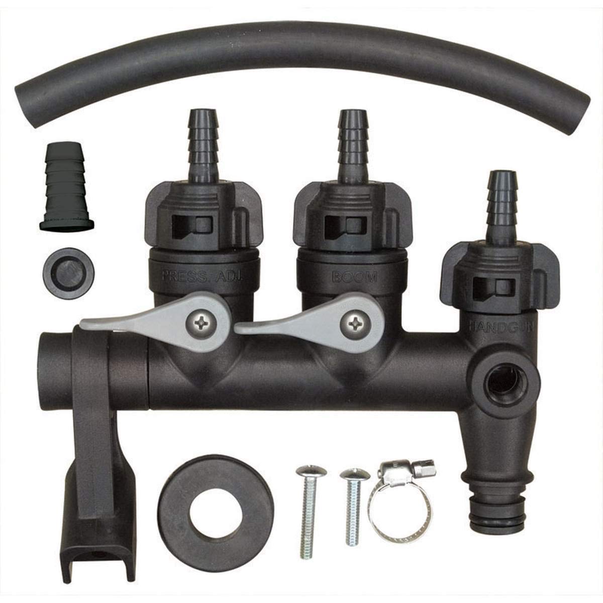 Fimco sprayer manifold kit 7771967 with secure clamp and flexible hose for easy replacement