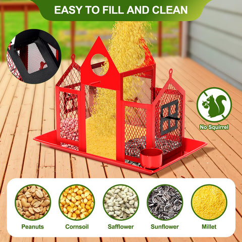 FIMOFIDRE birdhouse-style feeder hangs easily in any garden