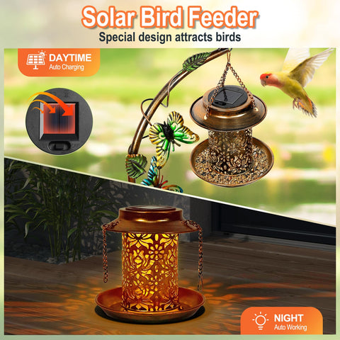 FIMOFIDRE heavy-duty metal bird bath is weather-resistant for year-round outdoor use.