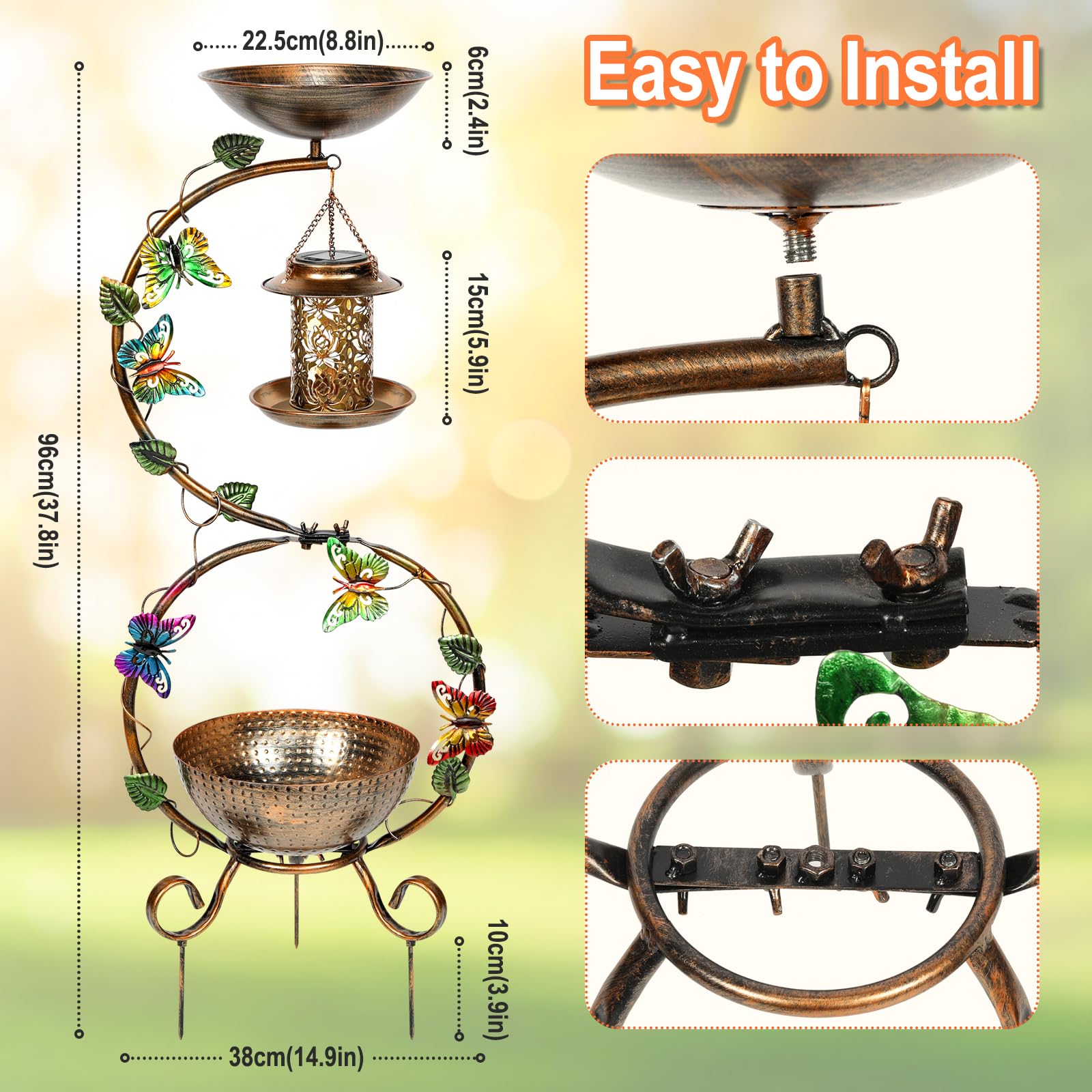 FIMOFIDRE waterproof outdoor bird bath combines beauty and function in any weather.