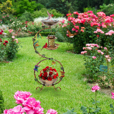 FIMOFIDRE waterproof outdoor bird bath combines beauty and function in any weather.