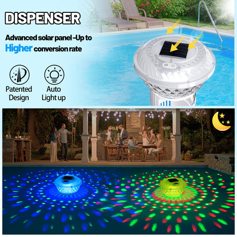 FineBud Chlorine Floater shows adjustable release rings for controlled chlorine dispersion.