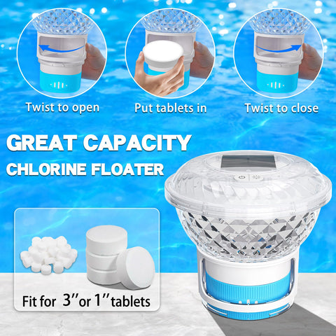 FineBud Chlorine Floater collapsible design enables compact storage.