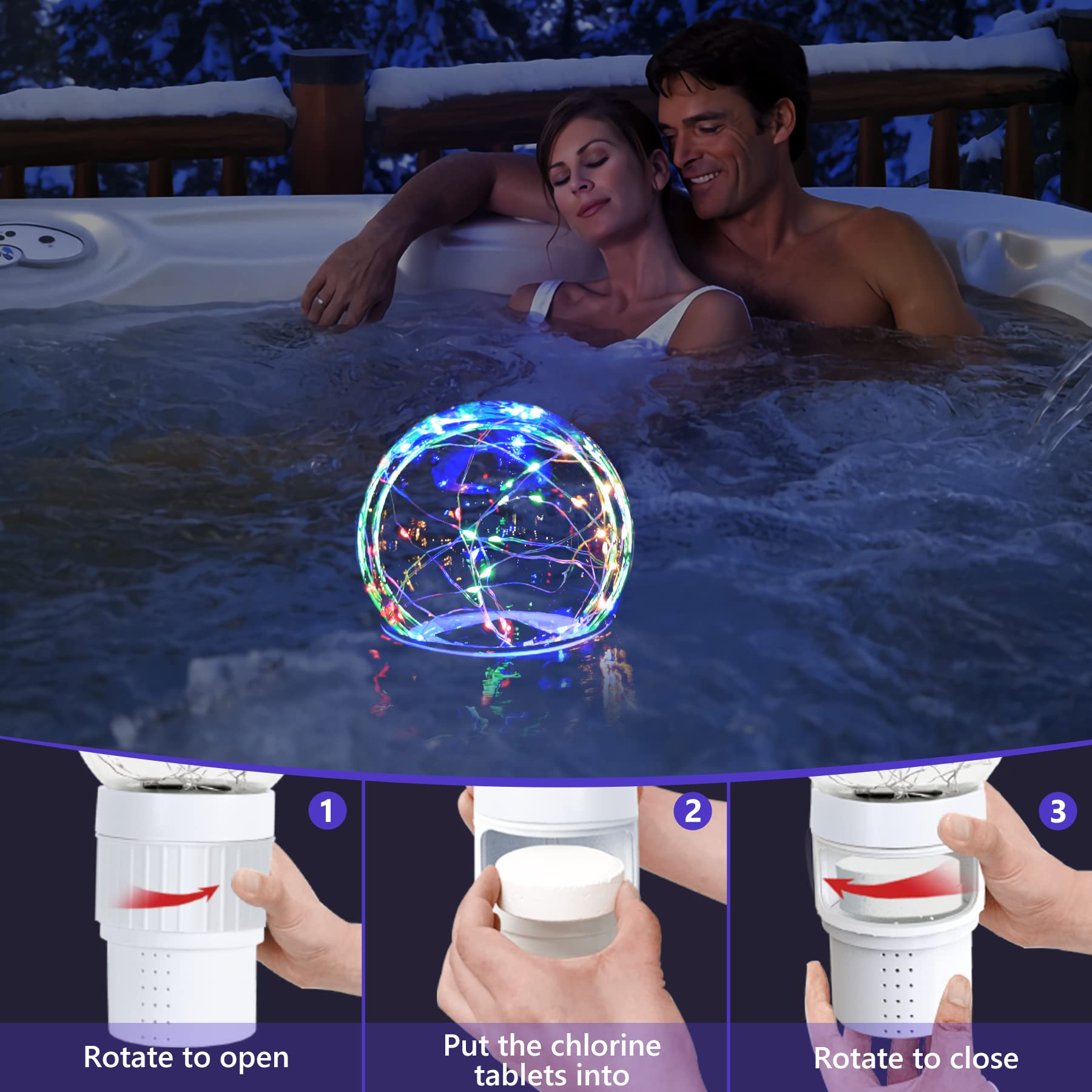 FineBud collapsible chlorine floater compact for storage