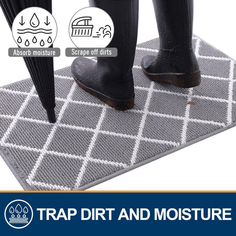 Finchitty indoor door mat scrapes dirt from shoes at the threshold.