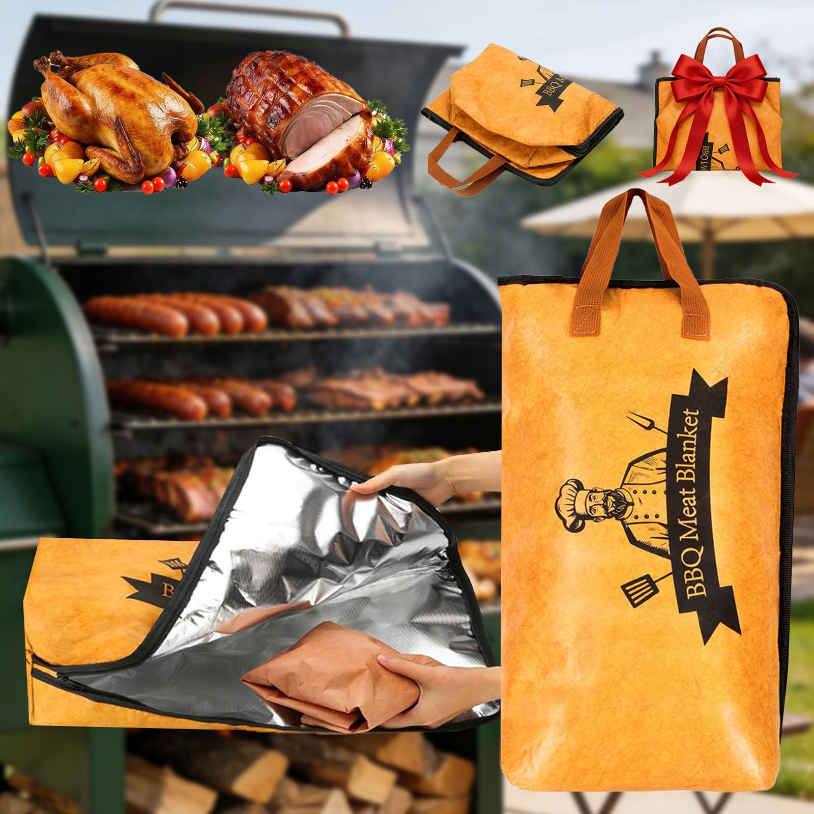 Find Law 21-inch BBQ blanket folded for compact storage and easy transport.