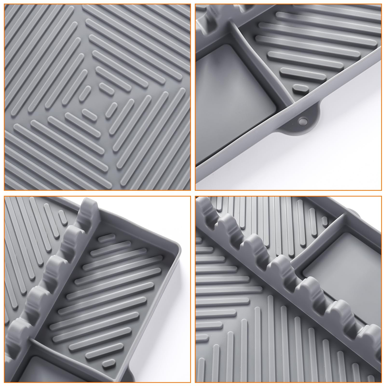 Find Law 16x11-5 inch mat protects countertops during grilling.