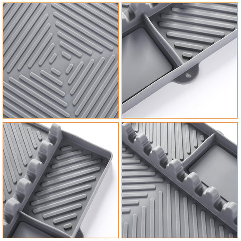 Find Law 16x11-5 inch mat protects countertops during grilling.