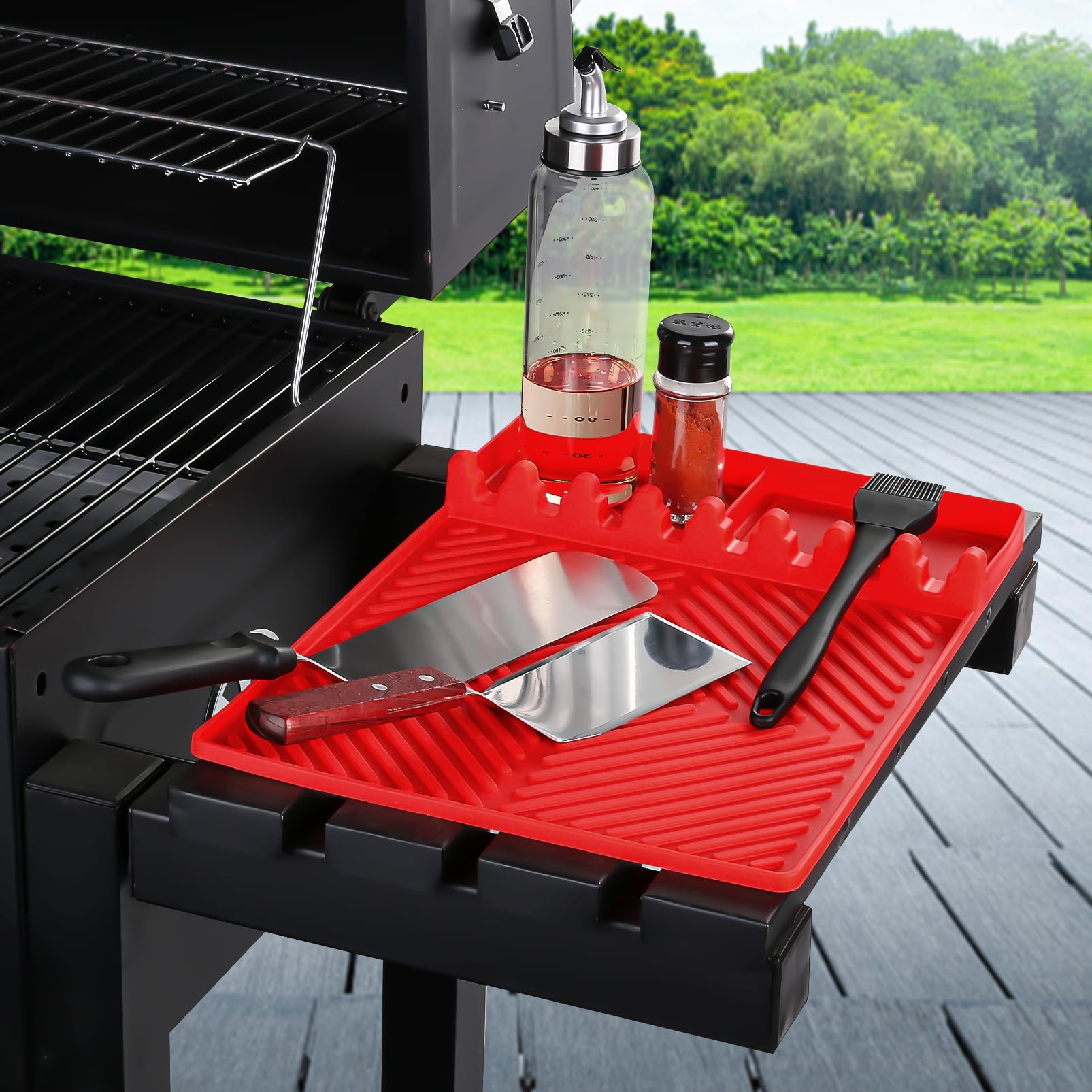 Find Law protective countertop grill pad shields surfaces during cooking.