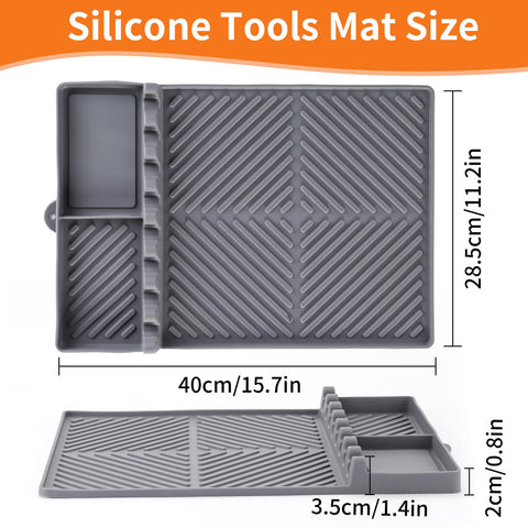 Find Law silicone grill pad keeps counters clean after cooking.