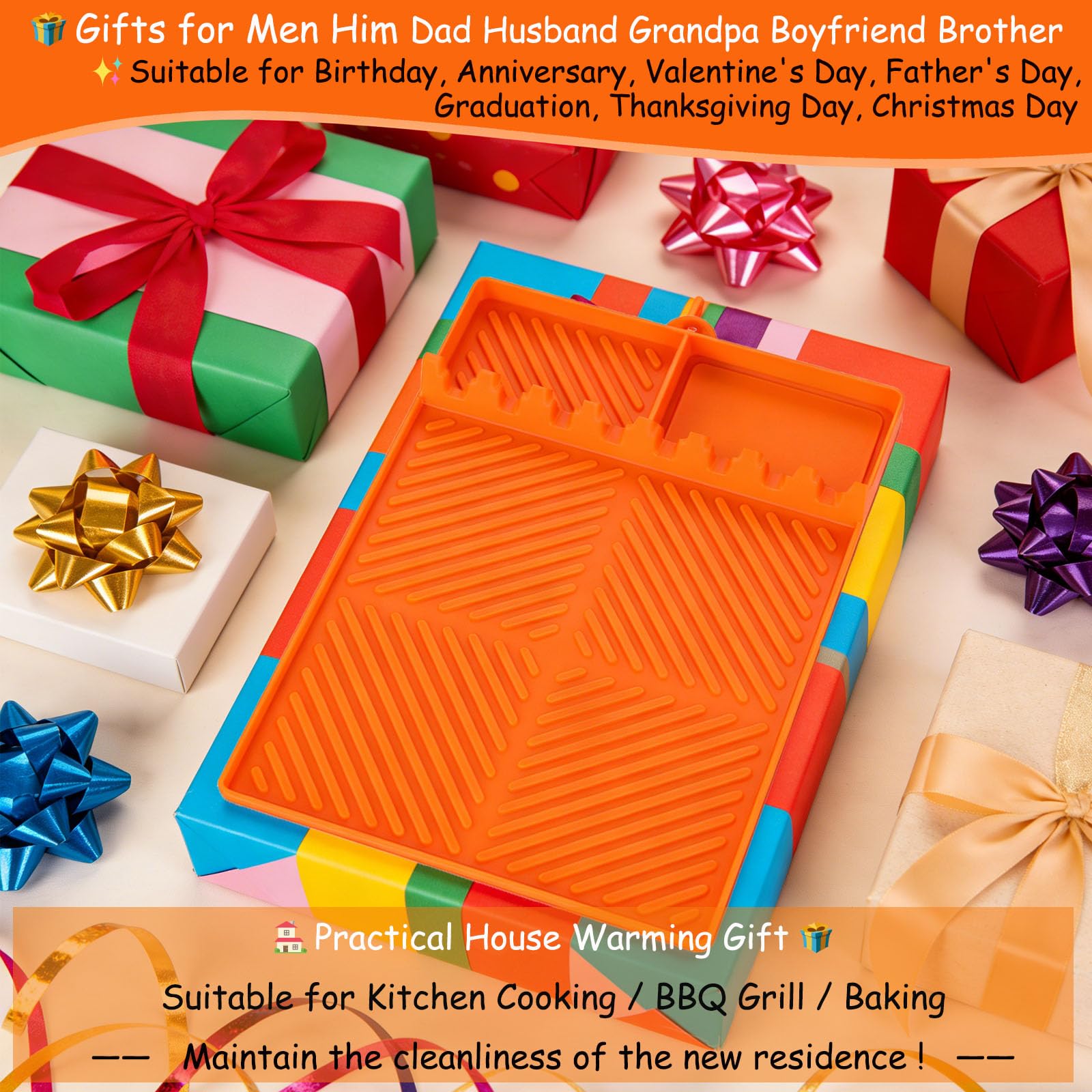 Find Law silicone tools mat orange makes thoughtful housewarming gifts.
