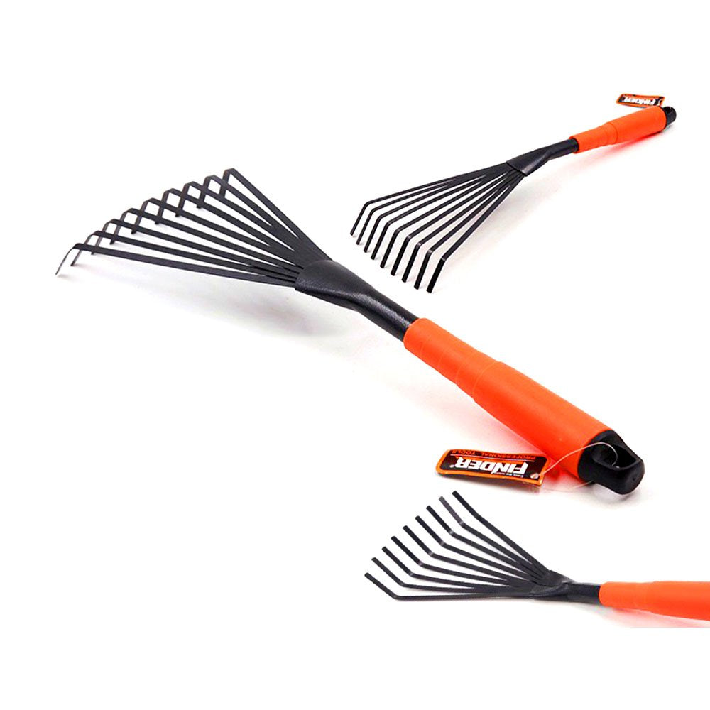 Finder garden tool for cultivating beds and flower borders with quick debris removal
