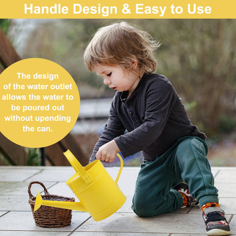 Finderomend iron art watering can 1.5L yellow spout evenly distributes water.