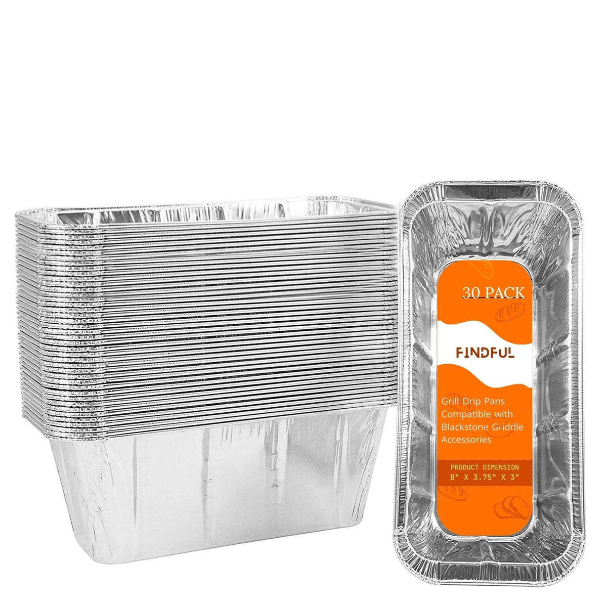 Findful drip pan liners attached to a 36 inch Blackstone griddle for easy cleanup