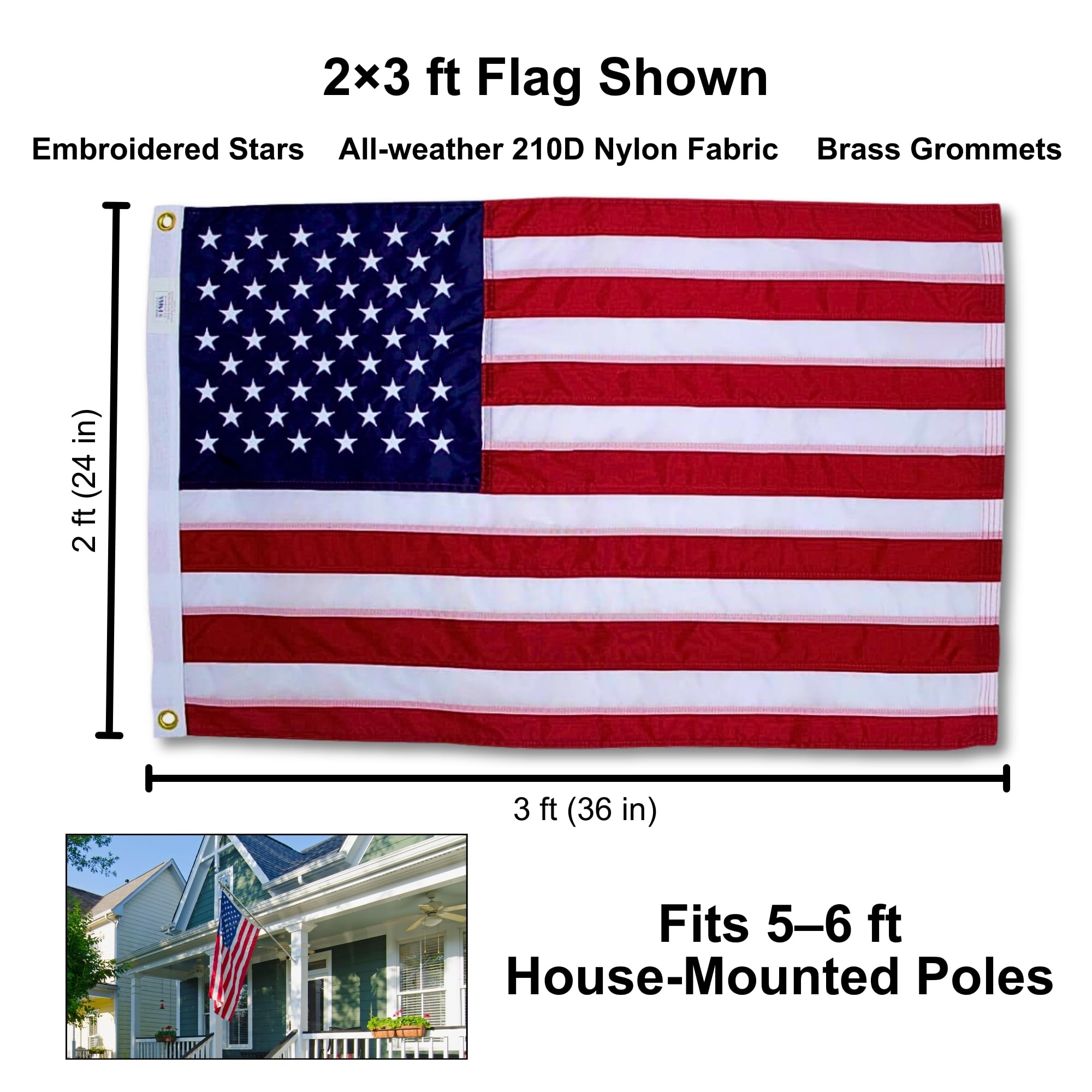 Fine Line Flag 2x3ft brass grommets for secure mounting