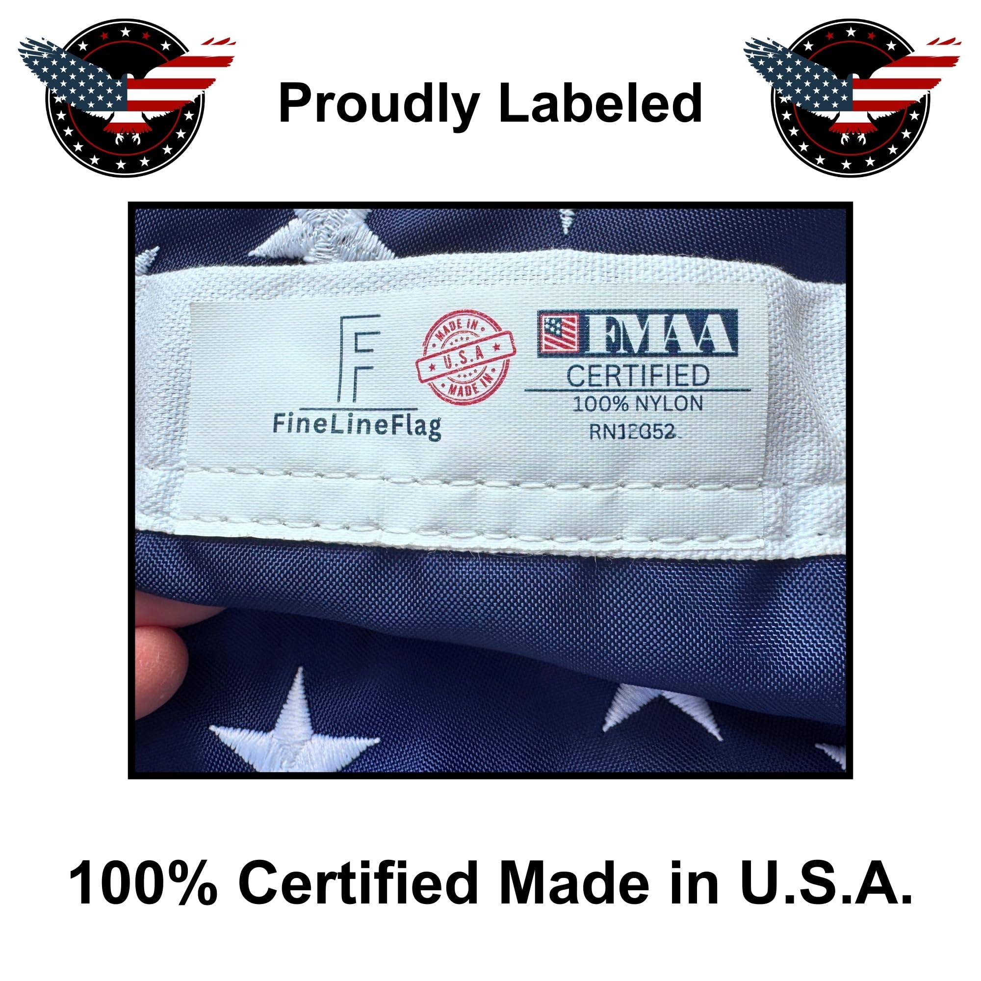 Fine Line Flag 2x3ft sewn stripes visible from distance for ceremonial appeal