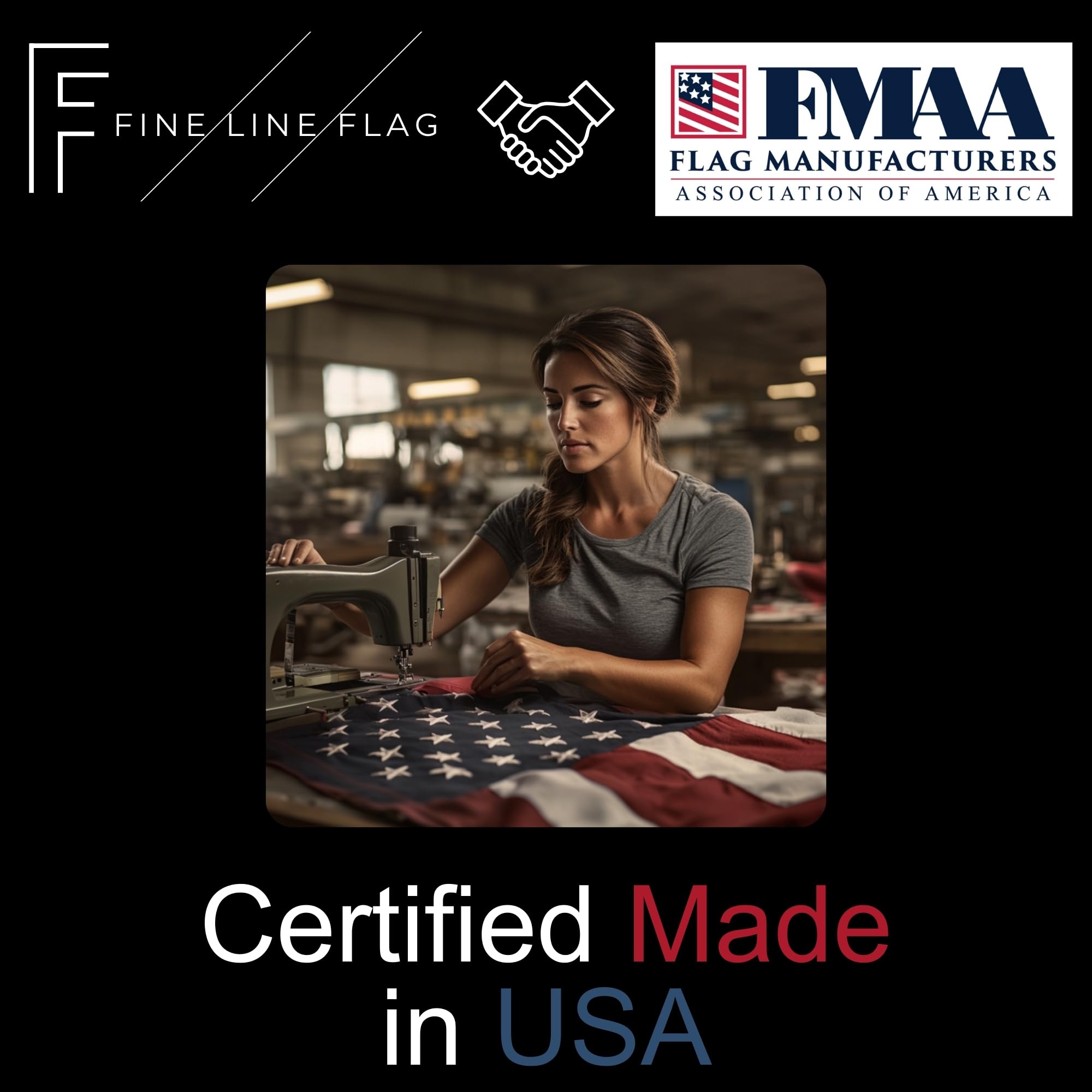 Fine Line Flag embroidered stars provide crisp visibility from a distance.