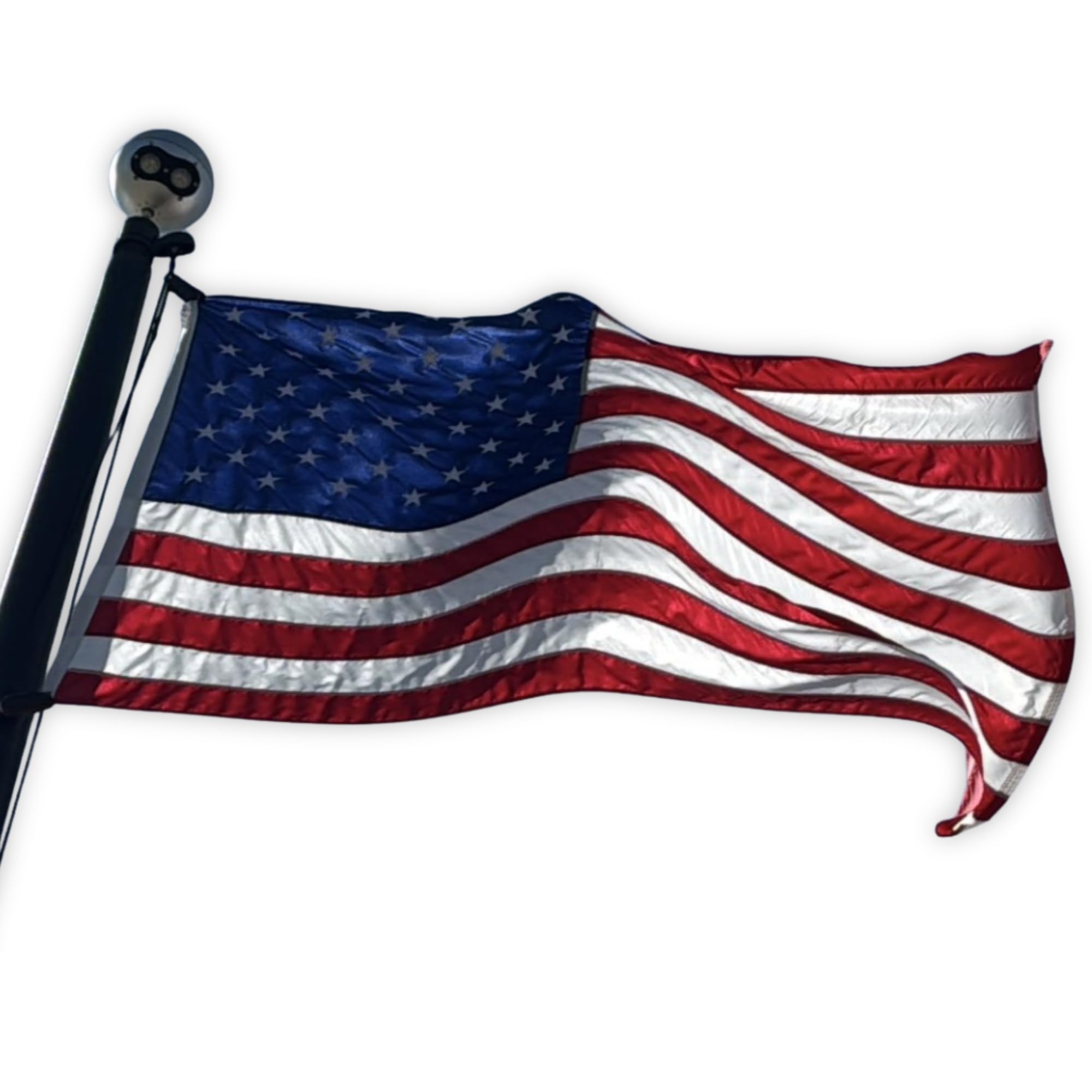 Fine Line Flag embroidered stars detail for ceremonial outdoor display.