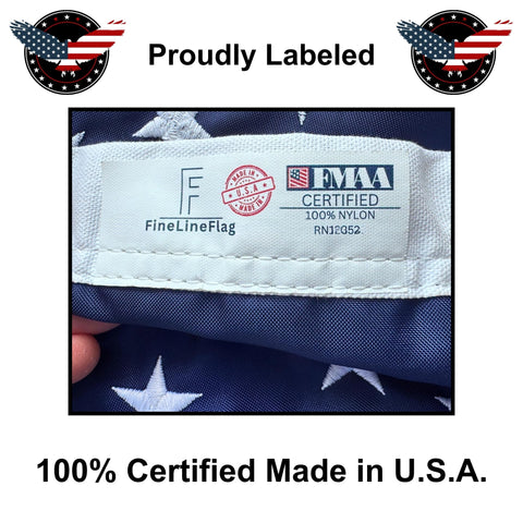 Fine Line Flag reinforced fly end supports wind-safe performance.