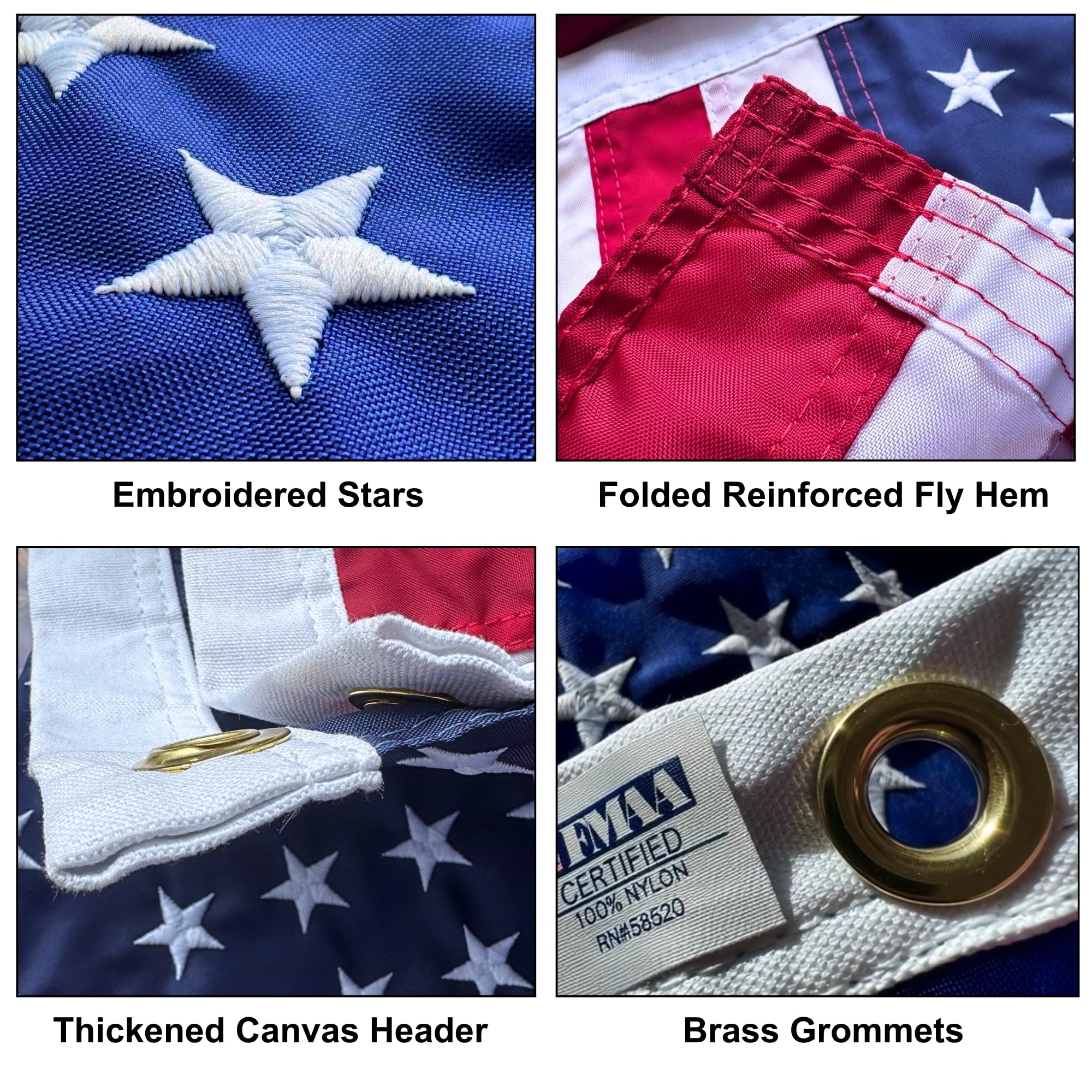 Fine Line Flag sewn stripes finish ensuring crisp visibility on residential poles.