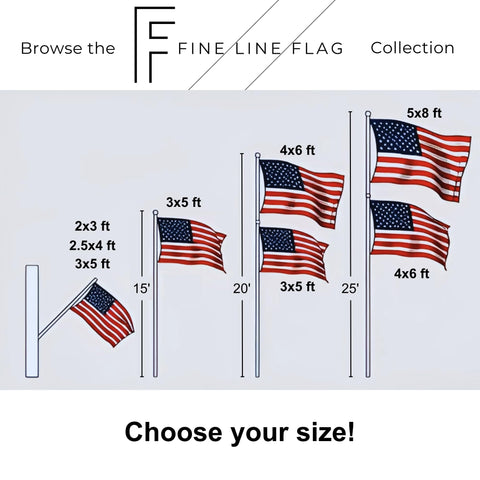 Fine Line Flag thickened header enhances durable pole attachment.