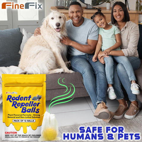 FineFix rodent deterrent balls designed for outdoor use to reduce rodents in barns and gardens.