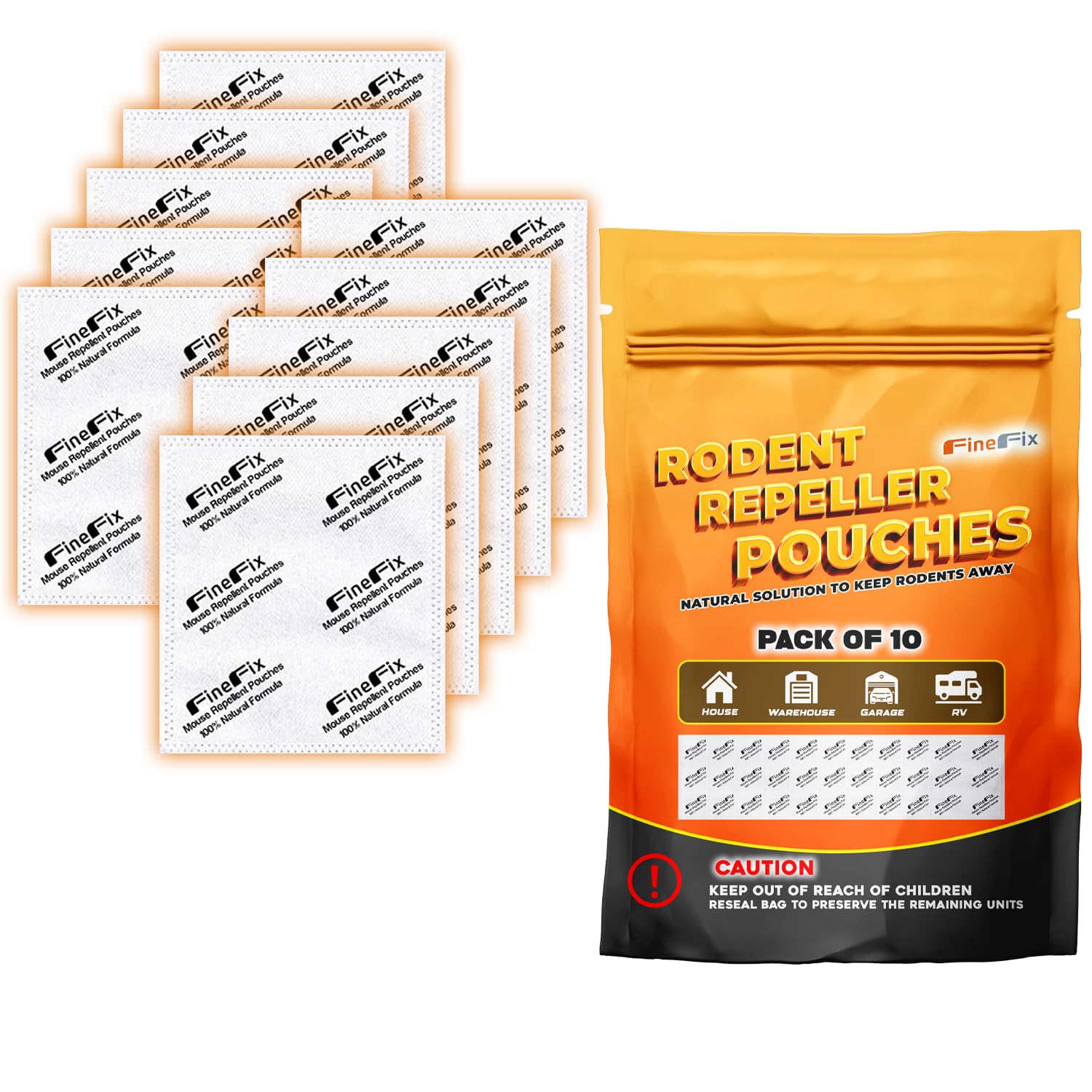 FineFix rodent pouches pack 10 shields indoor spaces from mice.