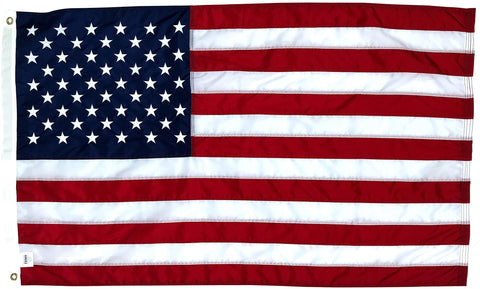 Fine Line Flag American flag with embroidered stars for porch display.