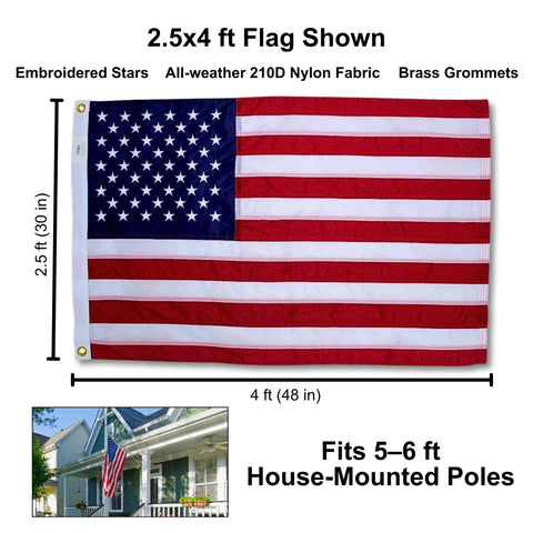 Fine Line Flag brass grommets ready for 5–6 ft mounting poles.