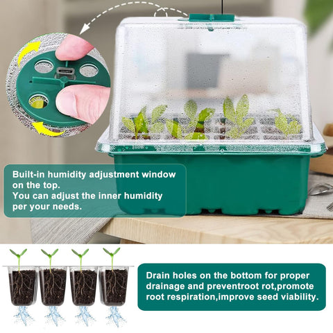 FINEST+ seed starter tray adjustable vents for humidity and temperature control
