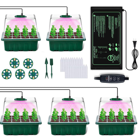 FINEST+ seed starter tray with heat mat delivering steady warmth for reliable germination