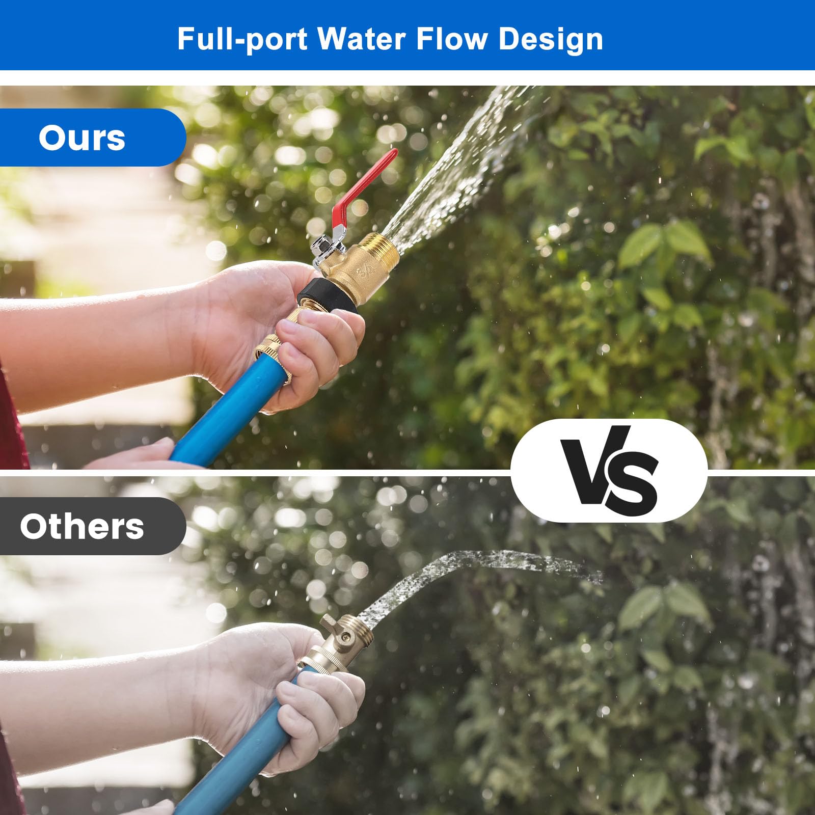 FINEST+ valve with big handle enables quick on/off operation during gardening.
