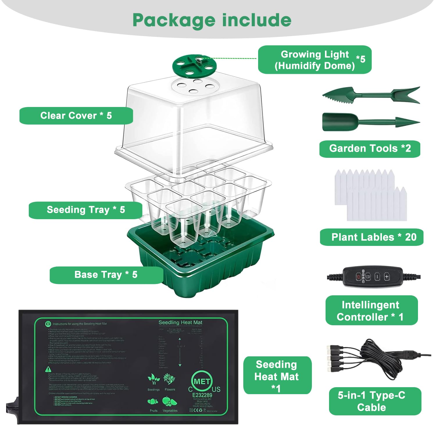 FINEST+ 5-pack seedling trays for organized, scalable germination setup