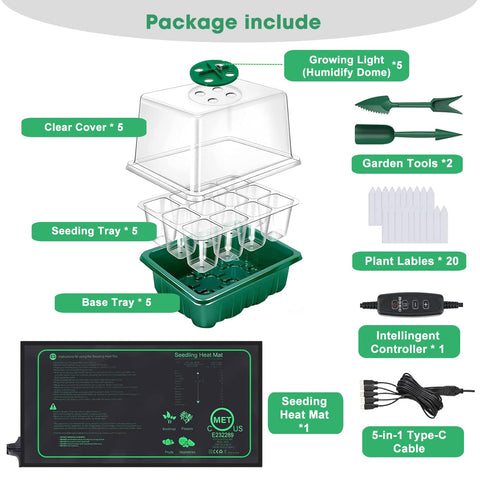 FINEST+ 5-pack seedling trays for organized, scalable germination setup