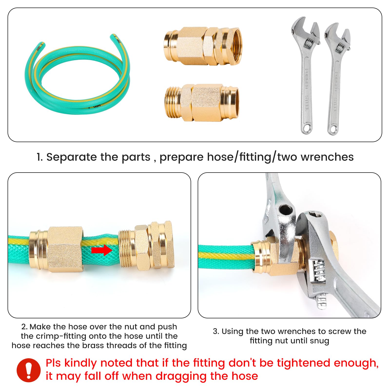 Finest+ aluminum repair kit highlights rust-proof, durable fittings.