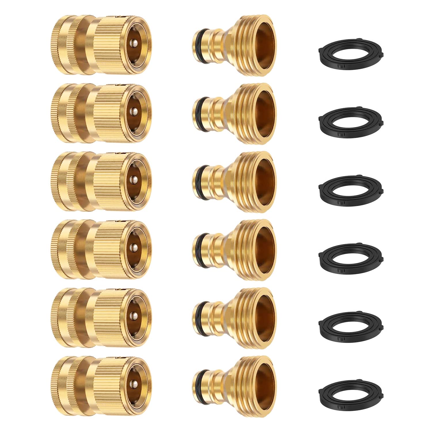 FINEST+ brass quick connect 6-set for leak-free hose connections.