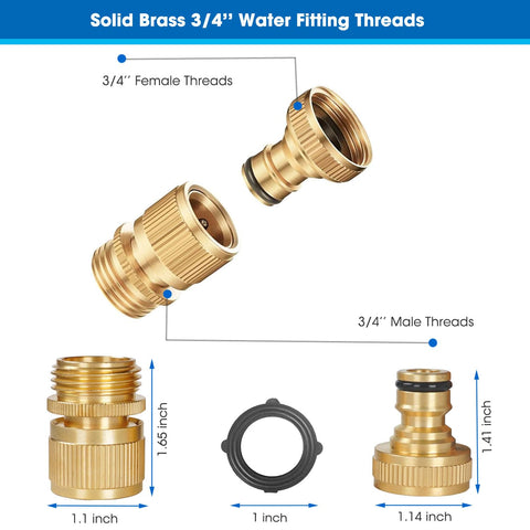 FINEST+ solid brass 3/4-inch connector close-up highlighting durability and rust resistance.