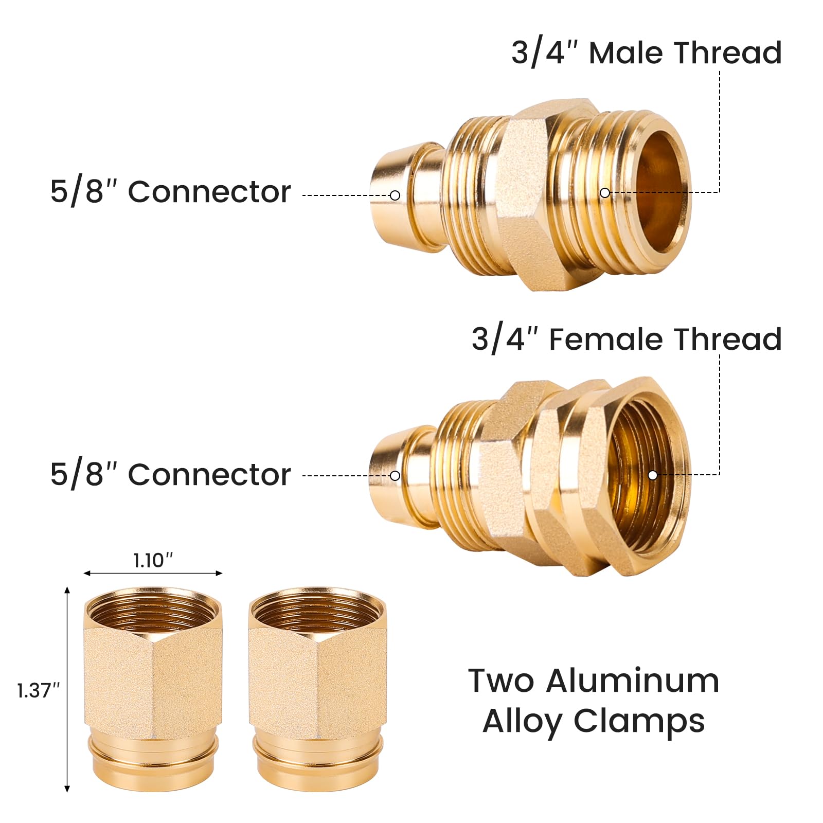 Finest+ zinc clamps provide strong grip for leak-resistant connections.