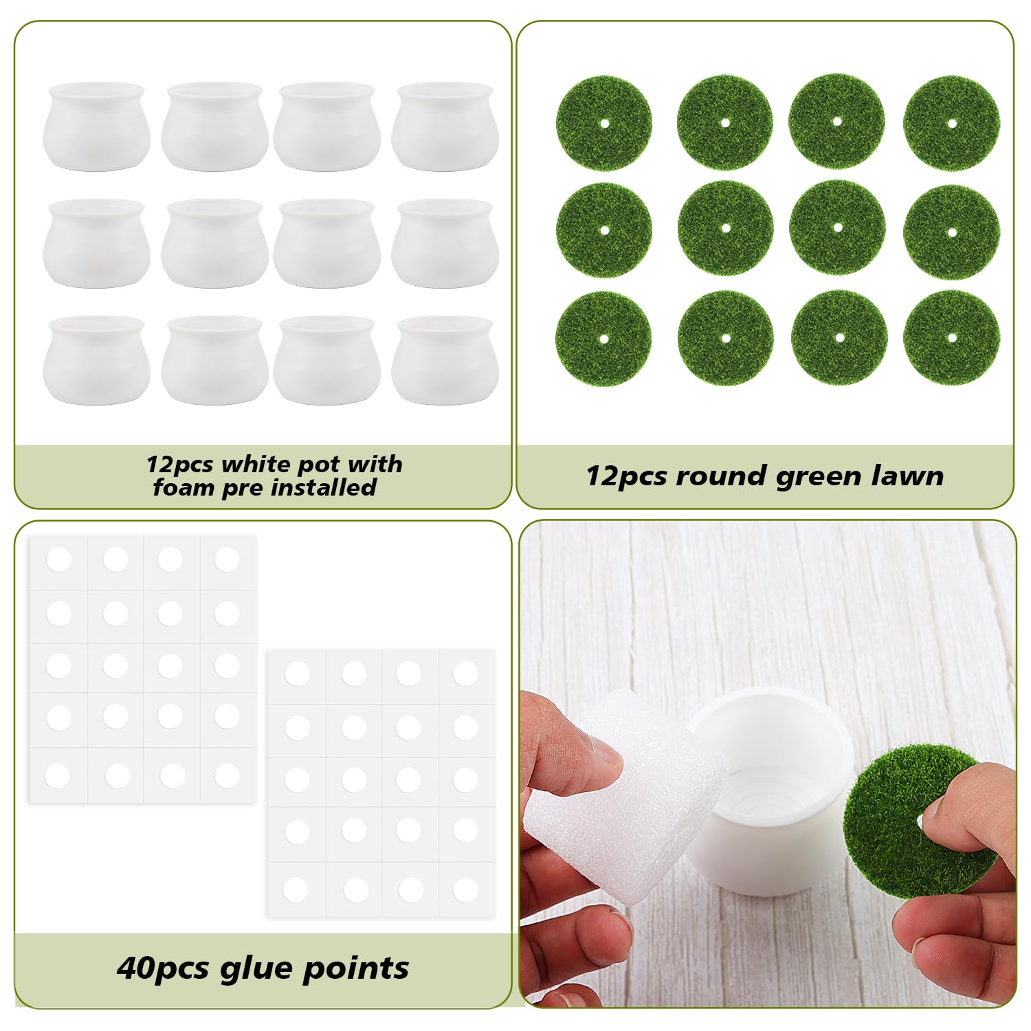FINGOOO white foam preinstalled for quick, clean DIY arrangements.