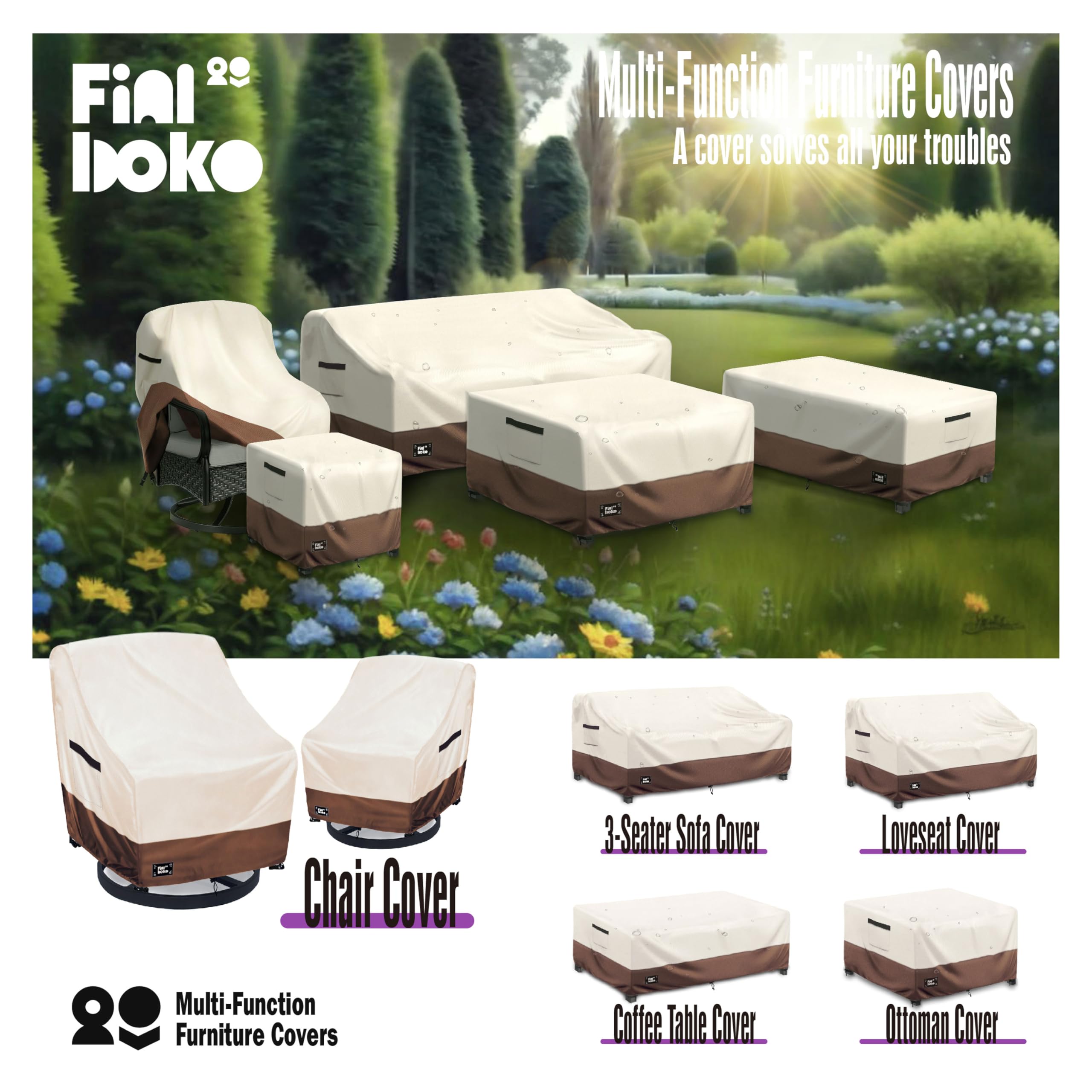 Finiboko buckle closure stabilizes the cover against wind